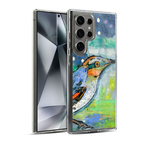 Wyanne Birds Blue and Orange Feathers Soft Gel Case for Samsung Galaxy S24 Ultra 5G & MagSafe