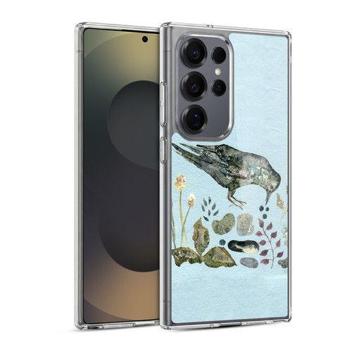 Wyanne Birds Fallen Blueberries Soft Gel Case for Samsung Galaxy S25 Ultra & MagSafe