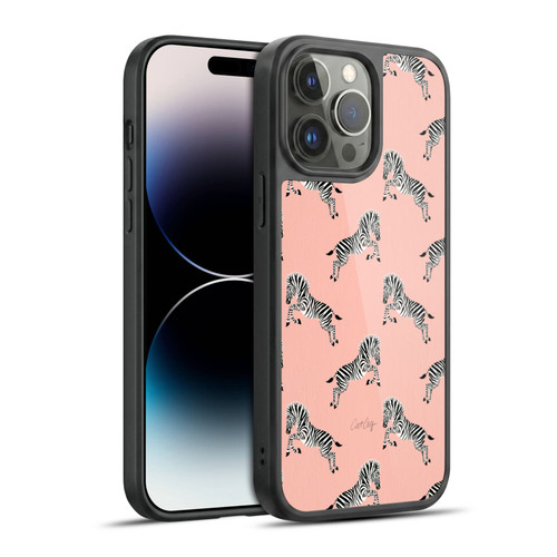 Cat Coquillette Tropical Wildlife Zebra Leap Pattern Gel Armour Case For Apple iPhone 14 Pro Max