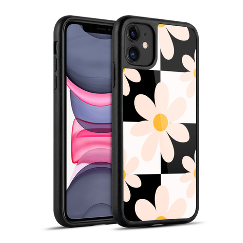 Gabriela Thomeu Retro Black & White Checkered Daisies Gel Armour Case For Apple iPhone 11