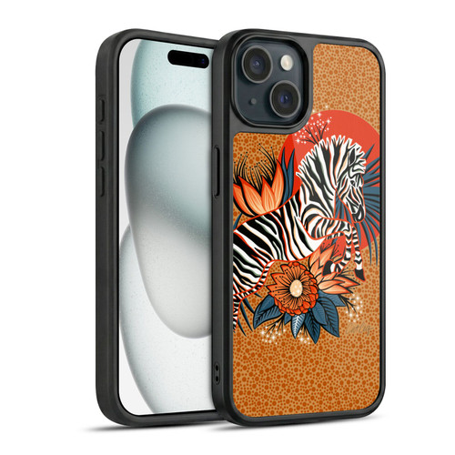 Cat Coquillette Tropical Wildlife Zebra Leap Gel Armour Case For Apple iPhone 15