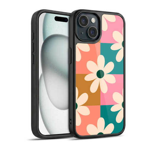Gabriela Thomeu Retro Daisy Checkered Colors Gel Armour Case For Apple iPhone 15