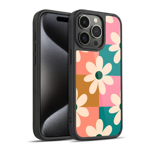 Gabriela Thomeu Retro Daisy Checkered Colors Gel Armour Case For Apple iPhone 15 Pro