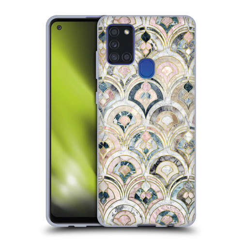 Micklyn Le Feuvre Marble Patterns Art Deco Tiles In Soft Pastels Soft Gel Case for Samsung Galaxy A21s (2020)