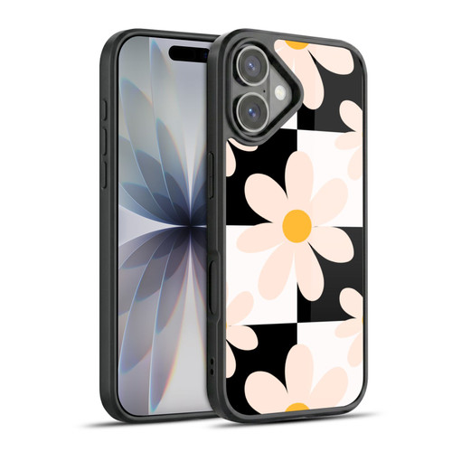 Gabriela Thomeu Retro Black & White Checkered Daisies Gel Armour Case For Apple iPhone 17