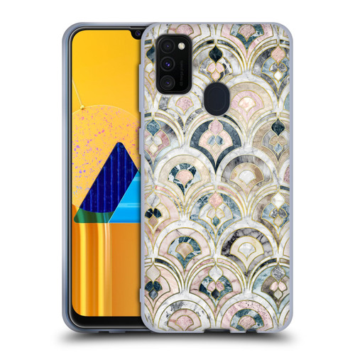 Micklyn Le Feuvre Marble Patterns Art Deco Tiles In Soft Pastels Soft Gel Case for Samsung Galaxy M30s (2019)/M21 (2020)