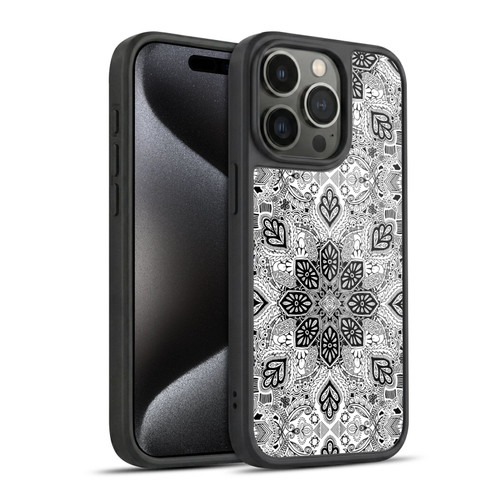 Micklyn Le Feuvre Mandala Lace in Monochrome Gel Armour Case For Apple iPhone 15 Pro