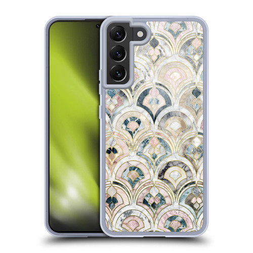 Micklyn Le Feuvre Marble Patterns Art Deco Tiles In Soft Pastels Soft Gel Case for Samsung Galaxy S22+ 5G