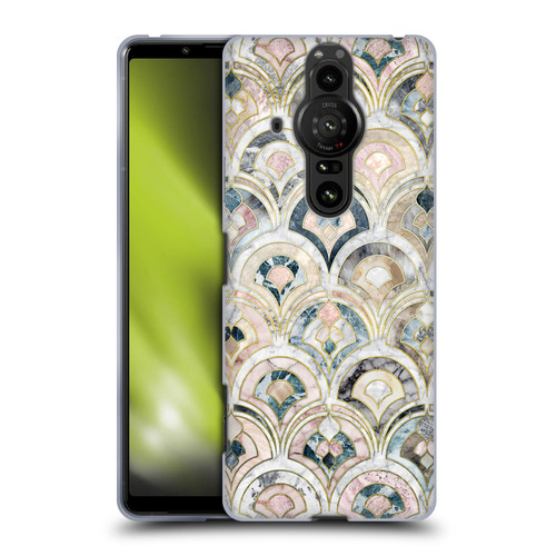 Micklyn Le Feuvre Marble Patterns Art Deco Tiles In Soft Pastels Soft Gel Case for Sony Xperia Pro-I