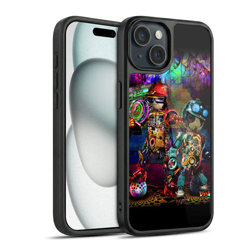 Jumbie Art Visionary Boombox Robots Gel Armour Case For Apple iPhone 15
