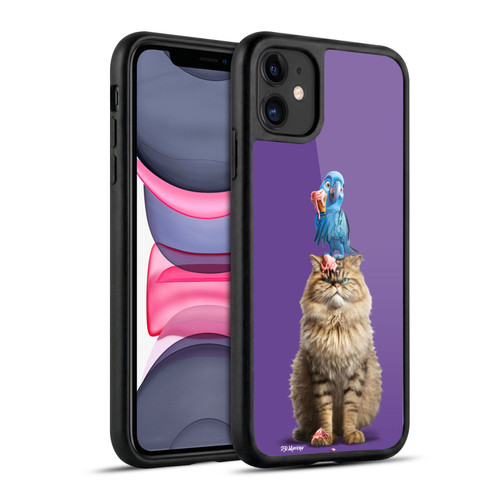 P.D. Moreno Furry Fun Artwork Cat And Parrot Gel Armour Case For Apple iPhone 11