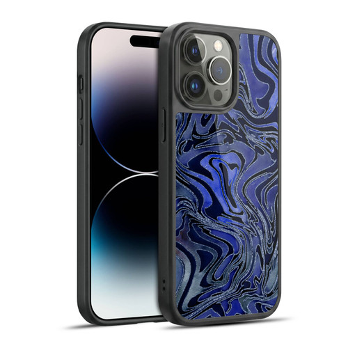 LebensArt Geo Liquid Marble Indigo Gel Armour Case For Apple iPhone 14 Pro Max
