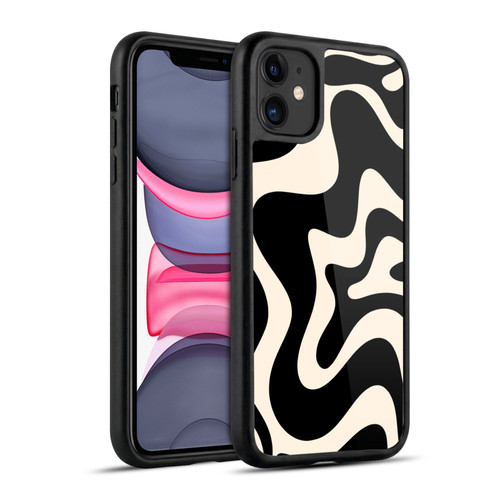 Kierkegaard Design Studio Retro Abstract Patterns Black Almond Cream Swirl Gel Armour Case For Apple iPhone 11