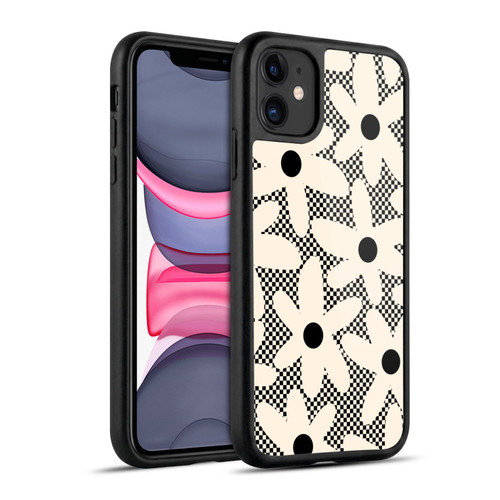 Kierkegaard Design Studio Retro Abstract Patterns Daisy Black Cream Dots Check Gel Armour Case For Apple iPhone 11
