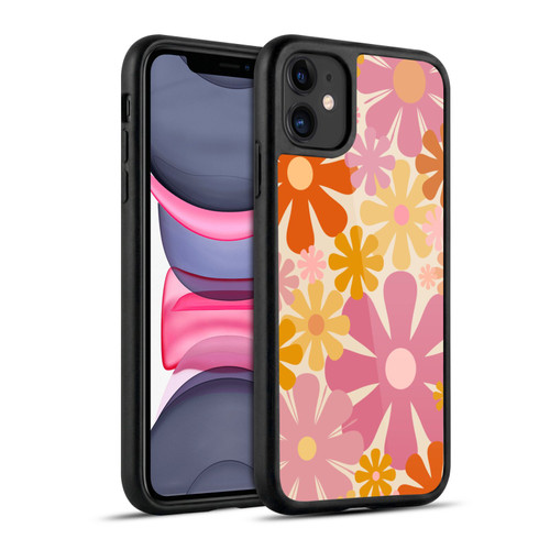 Kierkegaard Design Studio Retro Abstract Patterns Pink Orange Thulian Flowers Gel Armour Case For Apple iPhone 11