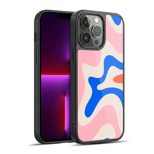 Kierkegaard Design Studio Retro Abstract Patterns Pink Blue Orange Swirl Gel Armour Case For Apple iPhone 13 Pro Max