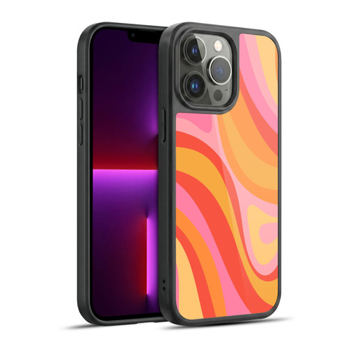Kierkegaard Design Studio Retro Abstract Patterns Pink Orange Yellow Swirl Gel Armour Case For Apple iPhone 13 Pro Max