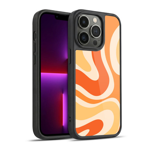Kierkegaard Design Studio Retro Abstract Patterns Modern Orange Tangerine Swirl Gel Armour Case For Apple iPhone 13 Pro