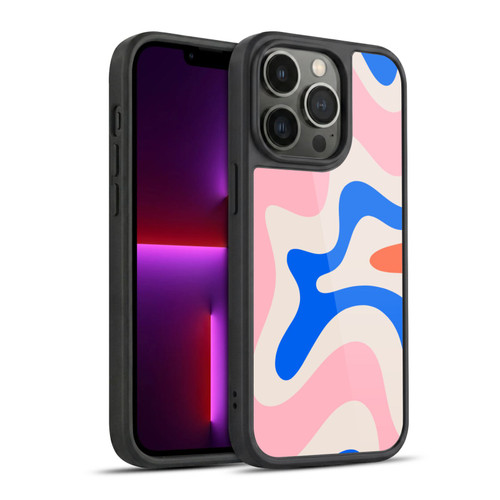 Kierkegaard Design Studio Retro Abstract Patterns Pink Blue Orange Swirl Gel Armour Case For Apple iPhone 13 Pro