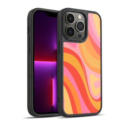 Kierkegaard Design Studio Retro Abstract Patterns Pink Orange Yellow Swirl Gel Armour Case For Apple iPhone 13 Pro