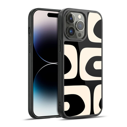 Kierkegaard Design Studio Retro Abstract Patterns Modern Piquet Black Cream Gel Armour Case For Apple iPhone 14 Pro Max