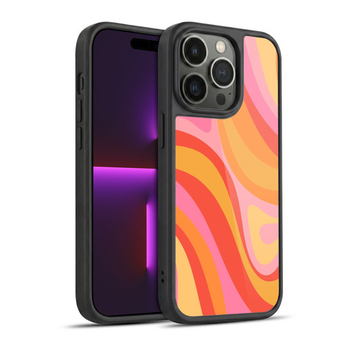 Kierkegaard Design Studio Retro Abstract Patterns Pink Orange Yellow Swirl Gel Armour Case For Apple iPhone 14 Pro