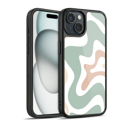 Kierkegaard Design Studio Retro Abstract Patterns Celadon Sage Swirl Gel Armour Case For Apple iPhone 15