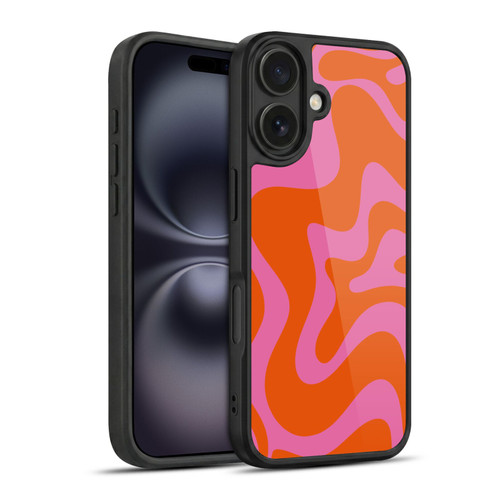 Kierkegaard Design Studio Retro Abstract Patterns Hot Pink Orange Swirl Gel Armour Case For Apple iPhone 16