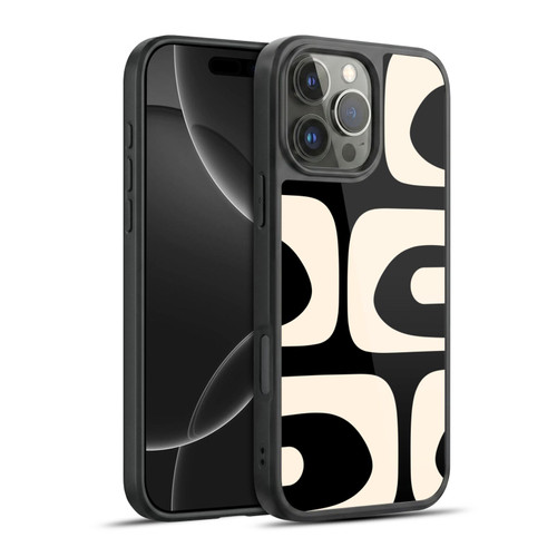 Kierkegaard Design Studio Retro Abstract Patterns Modern Piquet Black Cream Gel Armour Case For Apple iPhone 16 Pro Max