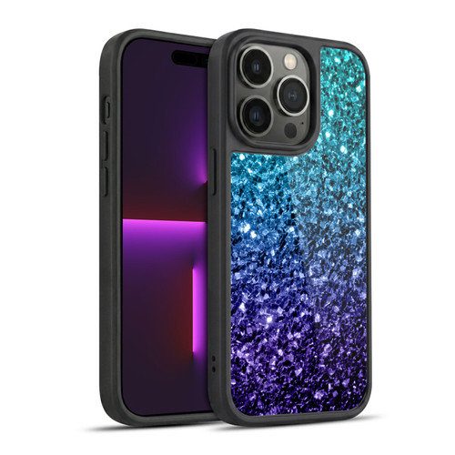 PLdesign Glitter Sparkles Aqua Blue Gel Armour Case For Apple iPhone 14 Pro