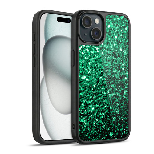 PLdesign Glitter Sparkles Emerald Green Gel Armour Case For Apple iPhone 15