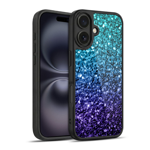 PLdesign Glitter Sparkles Aqua Blue Gel Armour Case For Apple iPhone 16