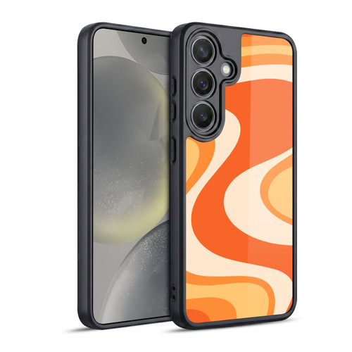 Kierkegaard Design Studio Retro Abstract Patterns Tangerine Wave Machine Gel Armour Case For Samsung Galaxy S24 5G