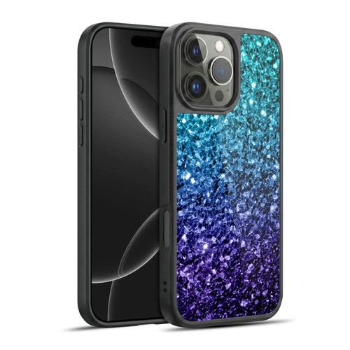PLdesign Glitter Sparkles Aqua Blue Gel Armour Case For Apple iPhone 16 Pro Max