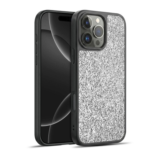PLdesign Glitter Sparkles Silver Gel Armour Case For Apple iPhone 16 Pro Max