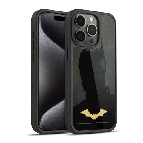 The Batman Neo-Noir Graphics Silhouette Gold Logo Gel Armour Case For Apple iPhone 15 Pro