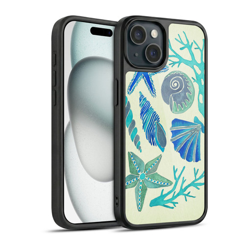 Cat Coquillette Sea Seashells Blue Gel Armour Case For Apple iPhone 15