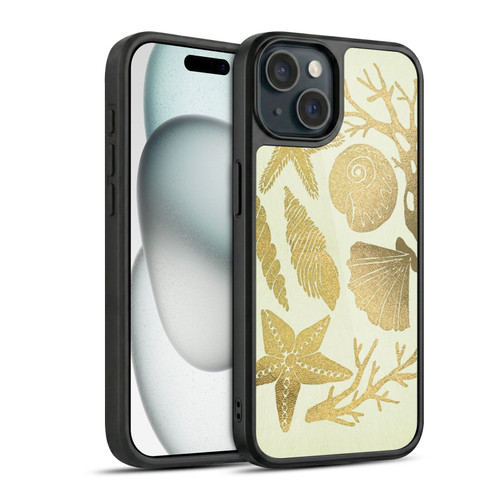 Cat Coquillette Sea Seashells Gold Gel Armour Case For Apple iPhone 15