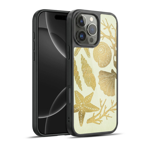Cat Coquillette Sea Seashells Gold Gel Armour Case For Apple iPhone 16 Pro Max