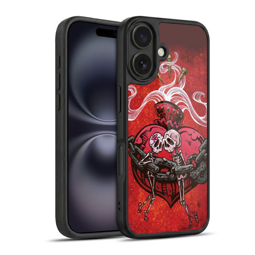 David Lozeau Colourful Grunge Skull With Heart Gel Armour Case For Apple iPhone 16