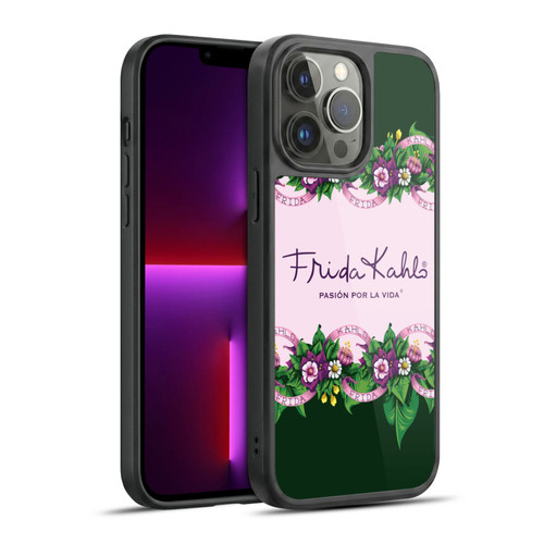 Frida Kahlo Purple Florals Border Gel Armour Case For Apple iPhone 13 Pro Max