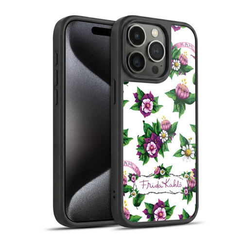 Frida Kahlo Purple Florals Pattern Gel Armour Case For Apple iPhone 15 Pro