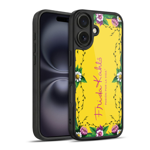 Frida Kahlo Purple Florals Frame Gel Armour Case For Apple iPhone 16