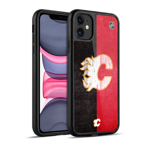 NHL Calgary Flames Half Distressed Gel Armour Case For Apple iPhone 11