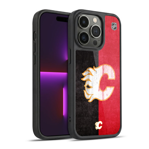NHL Calgary Flames Half Distressed Gel Armour Case For Apple iPhone 14 Pro