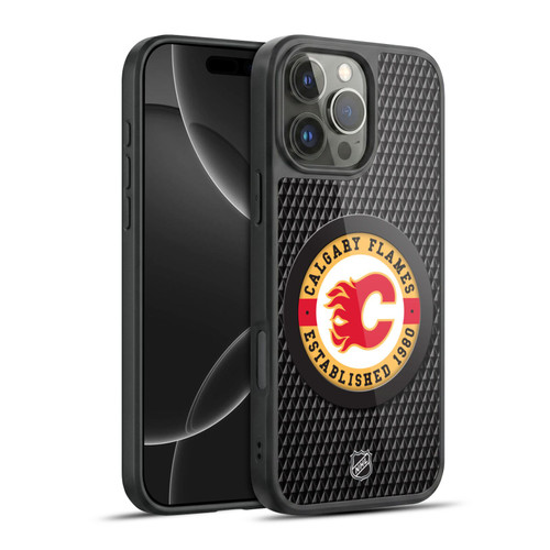 NHL Calgary Flames Puck Texture Gel Armour Case For Apple iPhone 16 Pro Max
