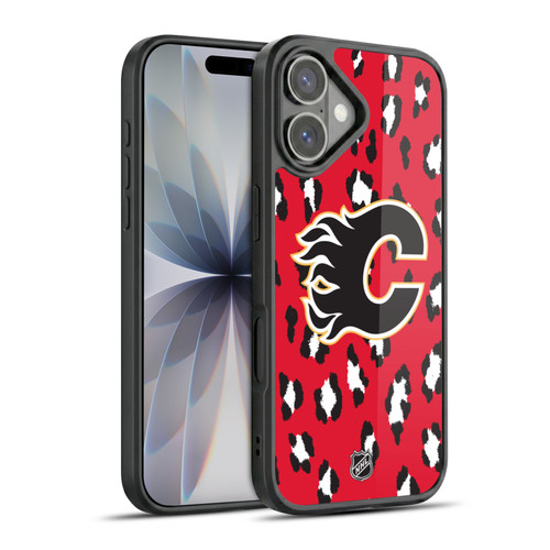 NHL Calgary Flames Leopard Pattern Gel Armour Case For Apple iPhone 17
