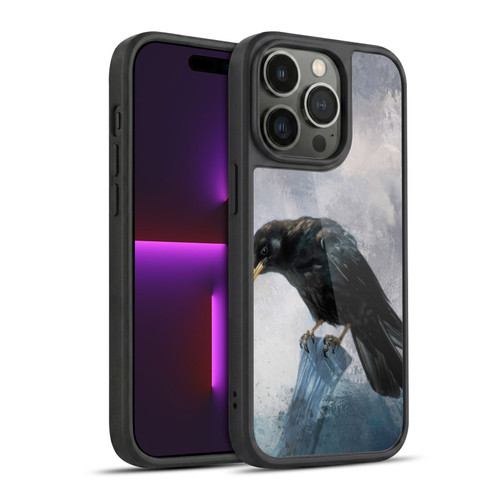 Simone Gatterwe Animals 2 Black Crow Gel Armour Case For Apple iPhone 14 Pro