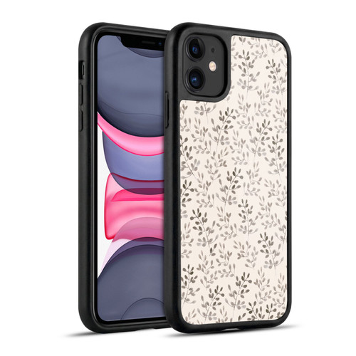 Anis Illustration Mix Pattern Tiny Leaves Beige Gel Armour Case For Apple iPhone 11