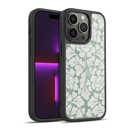 Anis Illustration Mix Pattern Baroque Pastel Green Gel Armour Case For Apple iPhone 14 Pro
